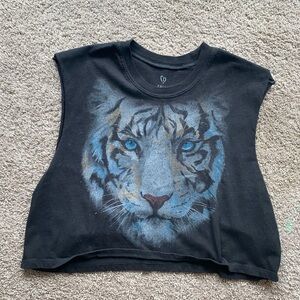 Full Tilt Black and Blue Short Sleeve Tees with Big Cat Designs